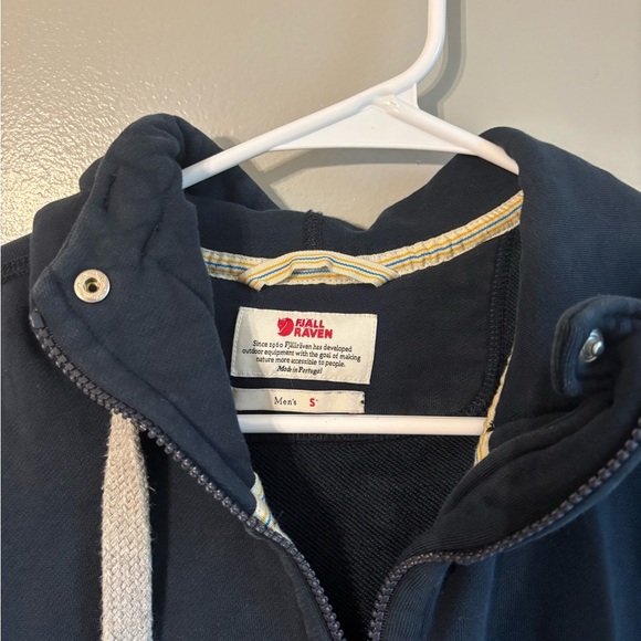 Fjallraven hoodie Sweater Mens Small Navy Blue Full Zip Pockets - Picture 2 of 5